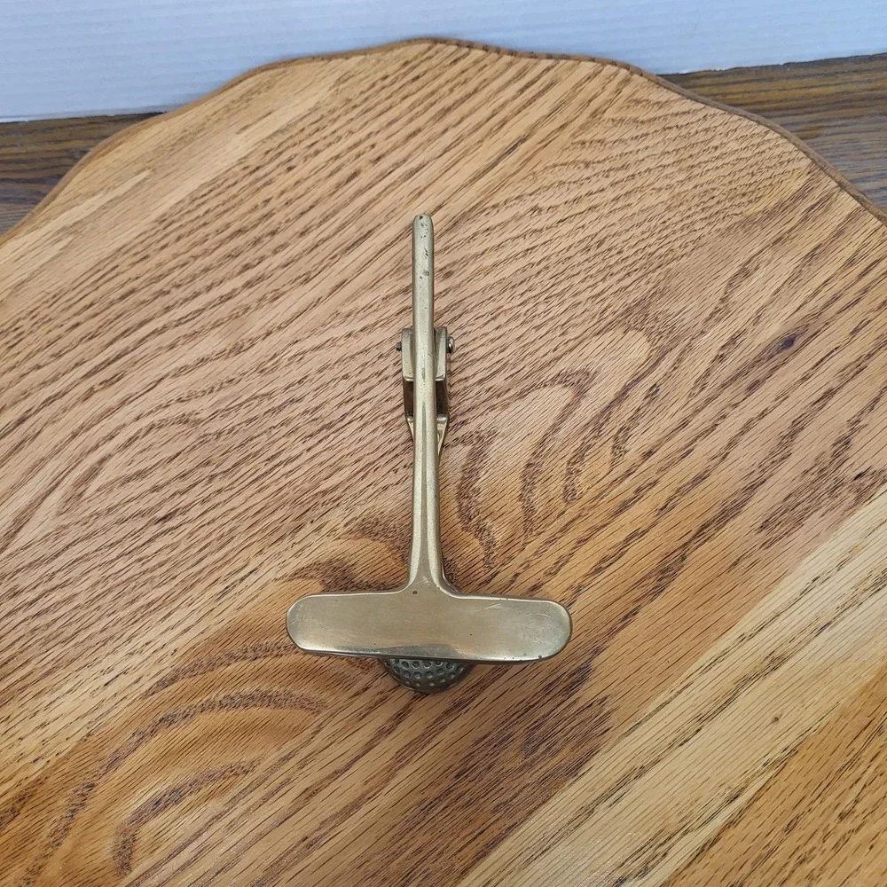 VTG Brass Golf Club Putter And Golf Ball Door Knocker